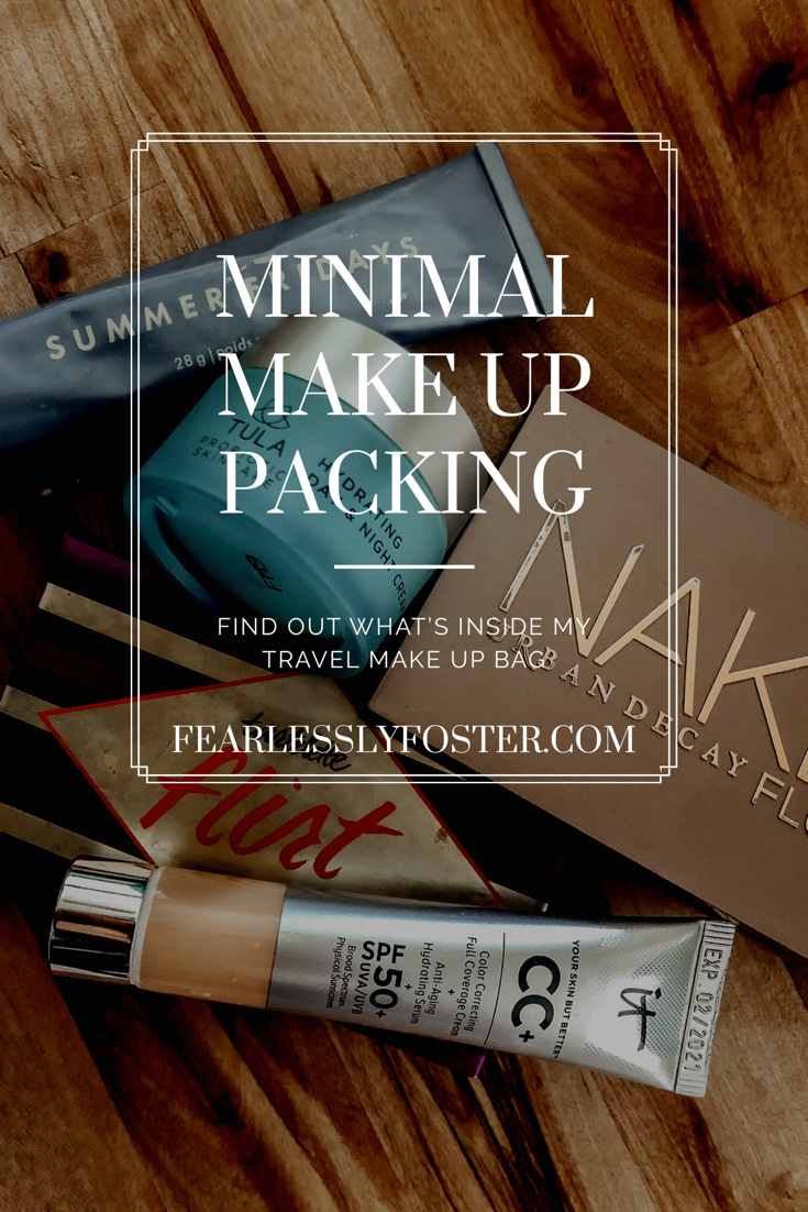 Minimal Make up Packing. Find out what’s inside my travel make up bag!